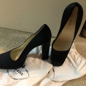 Prada closed toed high heel pumps